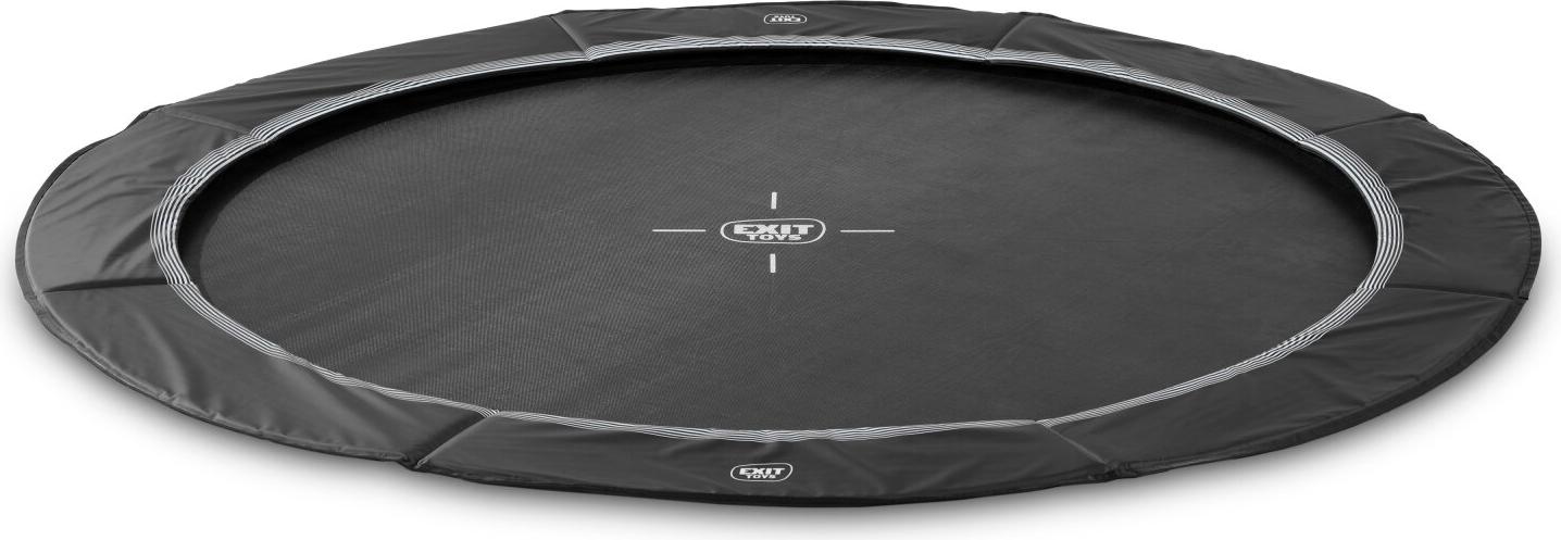 EXIT InTerra Sporttrampolin ø244cm, Bodentrampolin, Rund, für Kinder, Schwarz