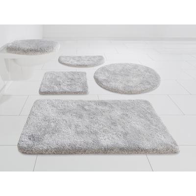 Badematte GRUND "Melos, Badvorleger, Badezimmer Teppich, sehr weich" Gr. 5, grau, H:27mm, Kunstfaser, Badematten, Badematte, melierte Optik, sehr weicher Flor, Melange-Effekt, Made in Europe
