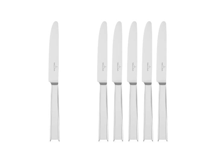 Tafelmesser VILLEROY & BOCH Tafelmesser Victor 228 mm 6er Set silber , silber, B:5,6mm, Essmesser, Tafelmesser, Spülmaschinenfest