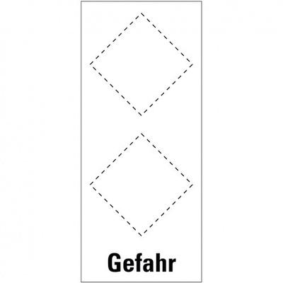 Aufkleber I Grundetikett Gefahr, für 2 GHS-Piktogramme, Folie, selbstklebend, 55x115mm