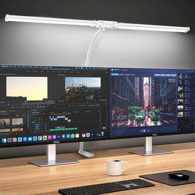 Youfap Market LED Clip Desk Lamp, Dimmable, Adjustable Monitor Light For Office & Reading, Architect Desk Lamp For Computers white
