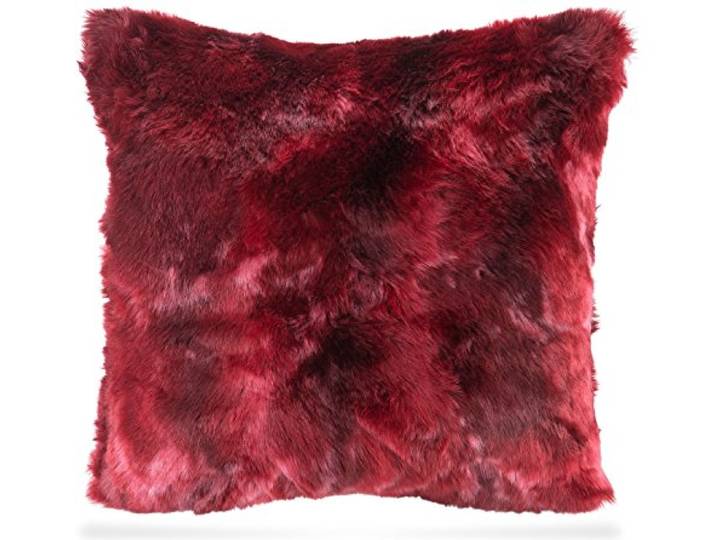 H.O.C.K. Volpina Plush Kissen inkl. Füllung Fellkissen (Dark-red, 48 x 48 cm)