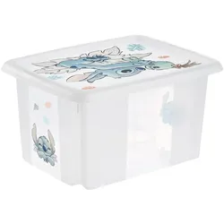 keeeper, Aufbewahrungsbox, Aufbewahrungsbox karolina Stitch, 15 Liter Dreh-/Stapelbox mit Deckel, aus PP, transparent (15 l, 28.50 x 38 x 20.50 cm)