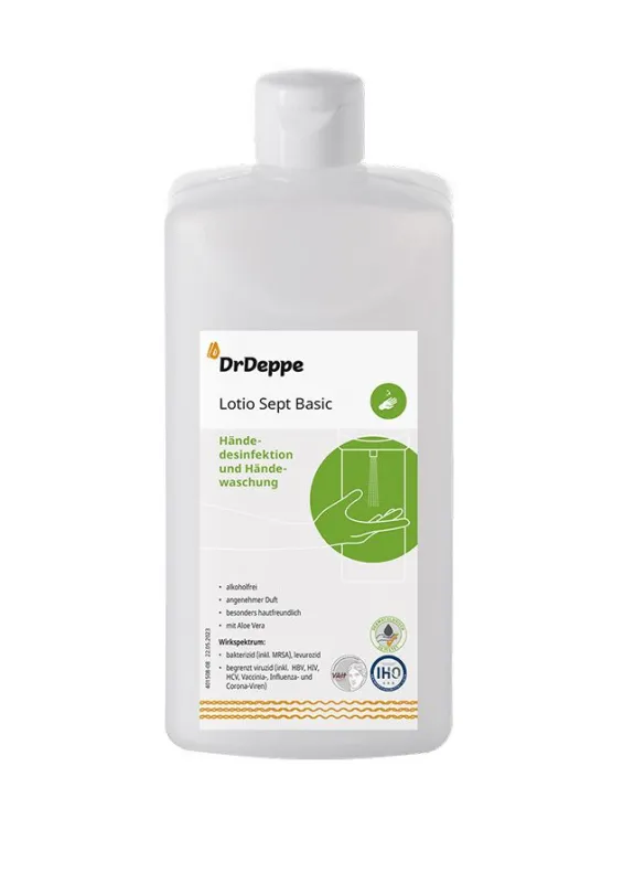 Dr.Deppe Lotio Sept Basic alkoholfreies Händedesinfektionsmittel 500 ml Spenderflasche 601302
