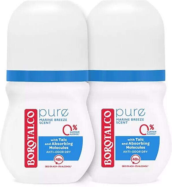 Borotalco - Deo Pure Natural Freshness Roll On Duo, 2x50 ml