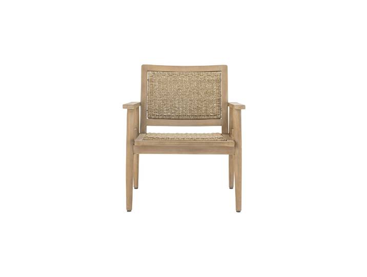 Fauteuil lounge de jardin en acacia FSC et polyrattan naturel Sor