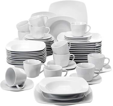 MALACASA JULIA 60-Piece Porcelain Dinnerware Set (Service for 12)