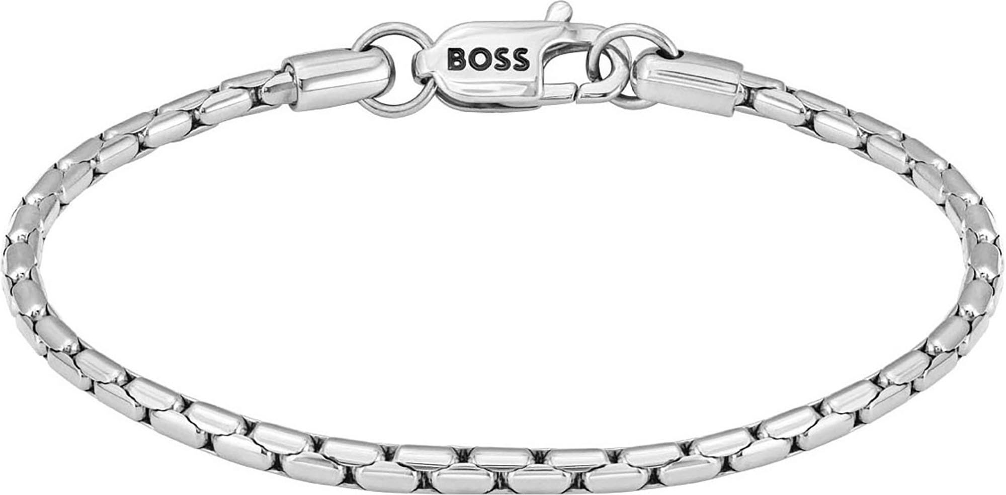 Armband BOSS "EVAN" Gr. M, silber (edelstahlfarben), Armbänder, Herren, M, Edelstahl, Armband