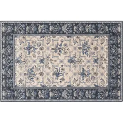 TEPGO Wollteppich Basar blau 80x120 cm