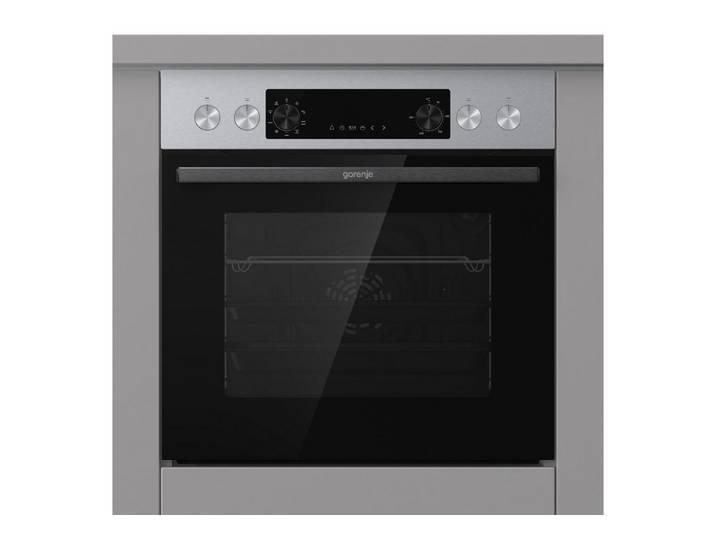 GORENJE Elektro-Herd-Set Inox Atlantik Basic Set, mit 1-fach-Teleskopauszug, Aqua Clean, Herd-Set mit Heißluft, Versenkknebel & Teleskopauszug