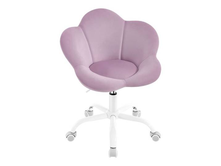 Chaise Bureau Enfant en Forme de Pétale - WOLTU Chaise Pivotante en Velours - Siège Rembourré - Violet Clair