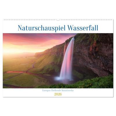Naturschauspiel Wasserfall: Europas fließende Kunstwerke (Wandkalender 2026 DIN A2 quer), CALVENDO Monatskalender