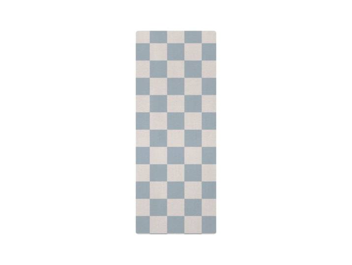 Tapis de yoga enfant carreaux bleu 62x160cm