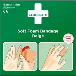Cederroth Soft Foam Bandage Beige selbstklebendes Pflaster 6 cm x 4,5 m