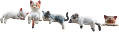 Inspire Curations Mini Cute Cat Figurine Decor Aesthetic Desk & Shelf Animal Ornament style E