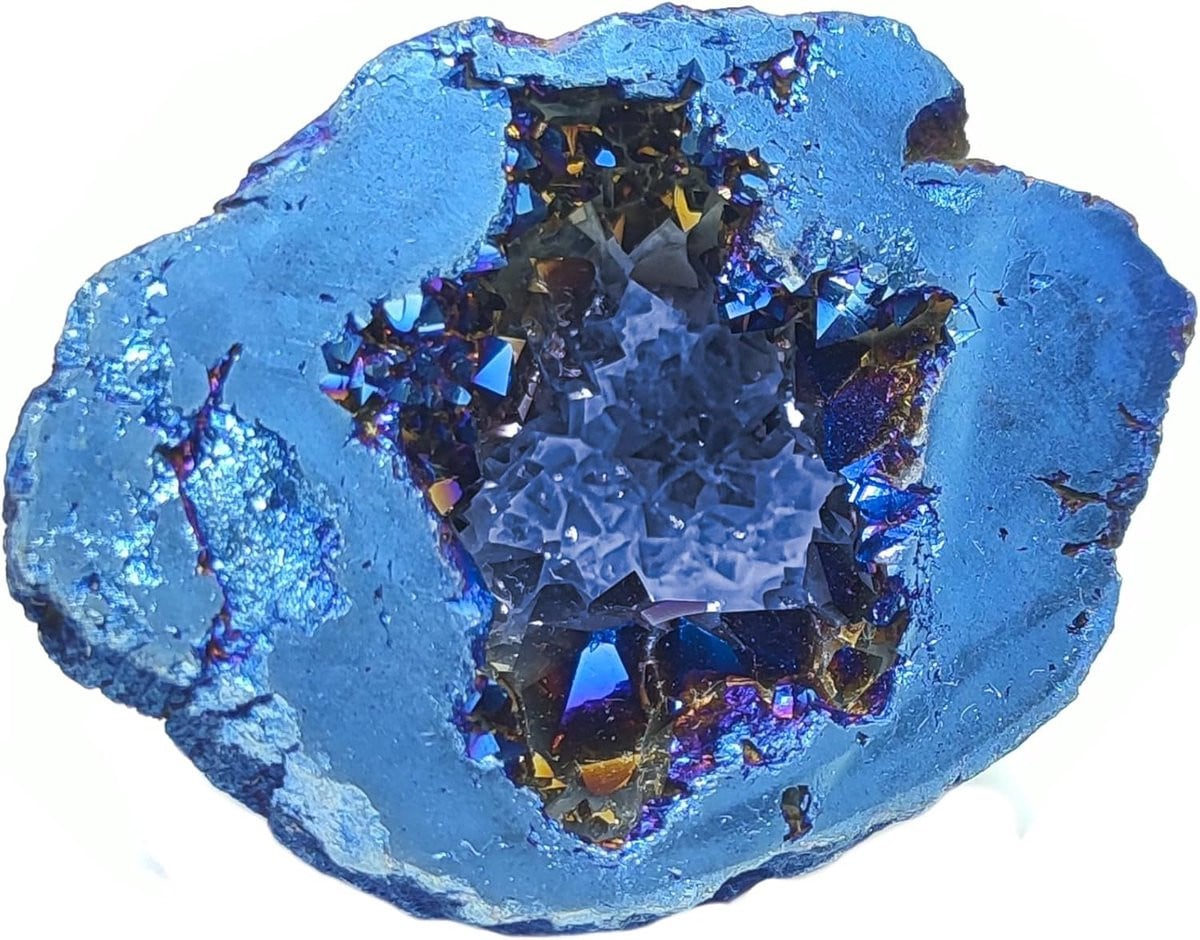 Kwartsgeode Blauwe Agaat Natuurlijk Kristal Decoratieve Siersteen Blauw 3-5 cm
