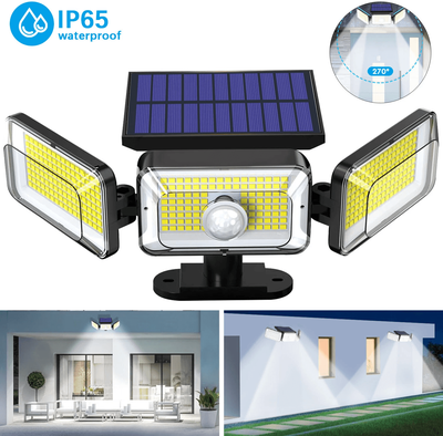 DynamicDeals LED Solar Power Wall Lights, PIR Motion Sensor Outdoor Garden Security Lamp, 3 Mode Waterproof Flood Light LED Solar Power Wall Lights, PIR Motion Sensor Outdoor Garden Security Lamp, 3 Mode Waterproof Flood Light