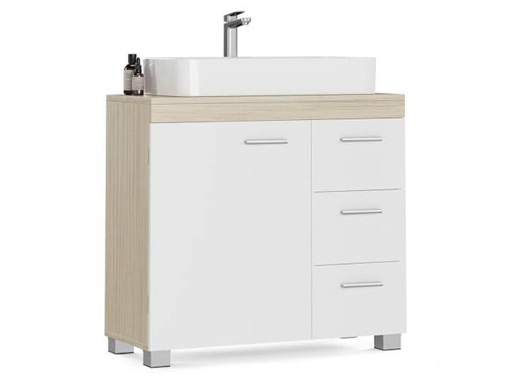 VASAGLE wastafelonderkast, met 3 grote lades, 70 x 30 x 63,8 cm
