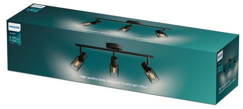 Philips Palms Inbouwspots en Wandspots voor Railsysteem, 3 stuks, Zwart, E14, LED
