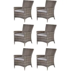 Garden Impressions 6er-Set Diningsessel "Costa",hellbraun,