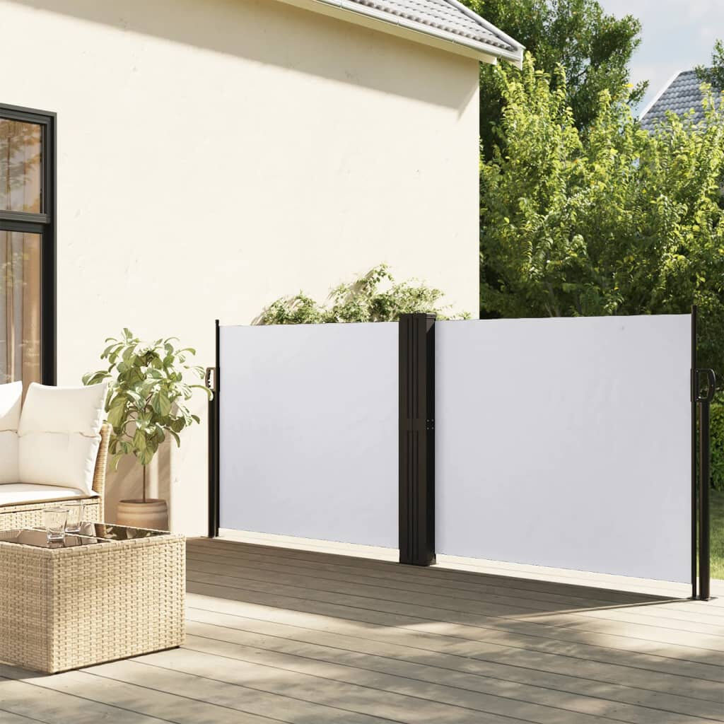 Brayden Studio Brayden Retractable Side Awning White 140cm H x 1200cm W