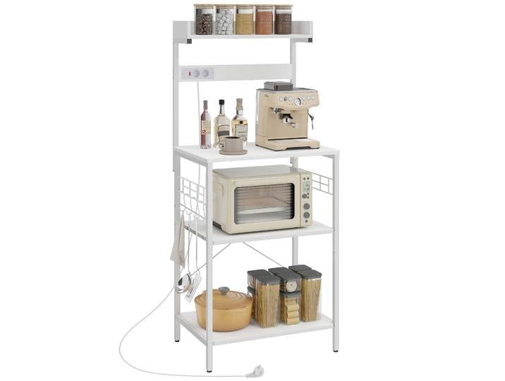 Étagère de cuisine Homcom avec 2 étagères de rangement 60X42X137 cm Blanc