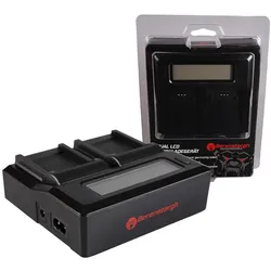 Berenstargh Dual LCD USB Ladegerät f. Canon NB-4L Digital Ixus i zoom i zoom i7 i7 800 IS 850 IS (Kamera Akku Ladegerät), Kamera Stromversorgung, Schwarz