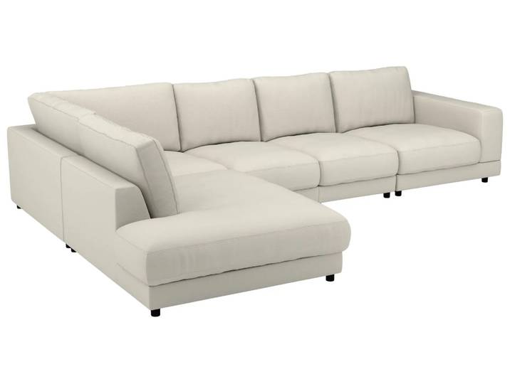 Ecksofa rechts Jupiter UrbanDesign / Farbe: Weiss / Bezugsmaterial: Stoff