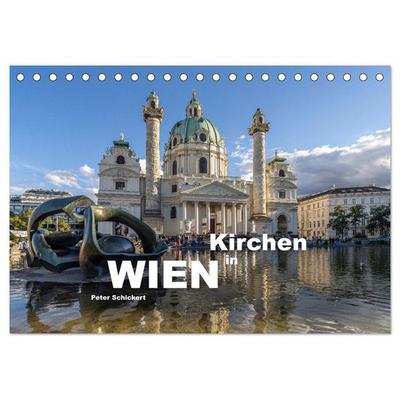 Kirchen in Wien (Tischkalender 2027 DIN A5 quer), CALVENDO Monatskalender