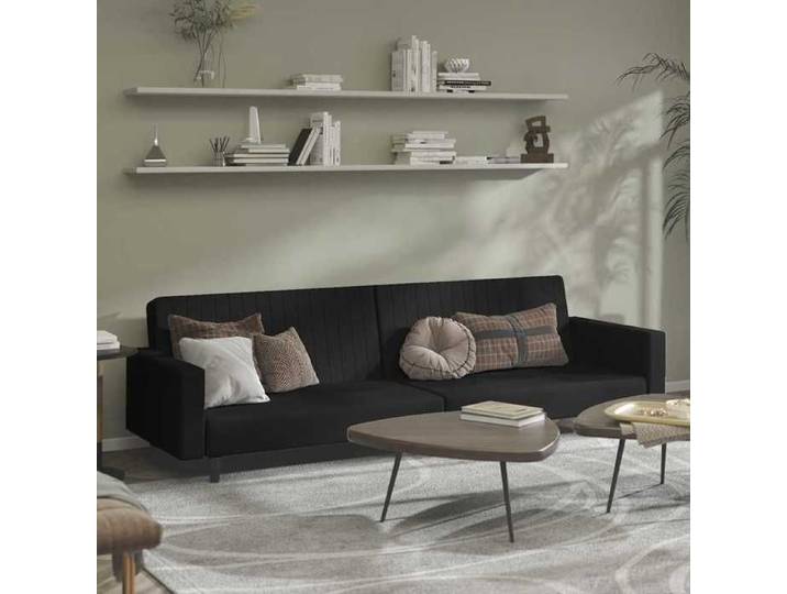 Sofa intérieure moderne Canapé-lit 2 places noir velours(13693）