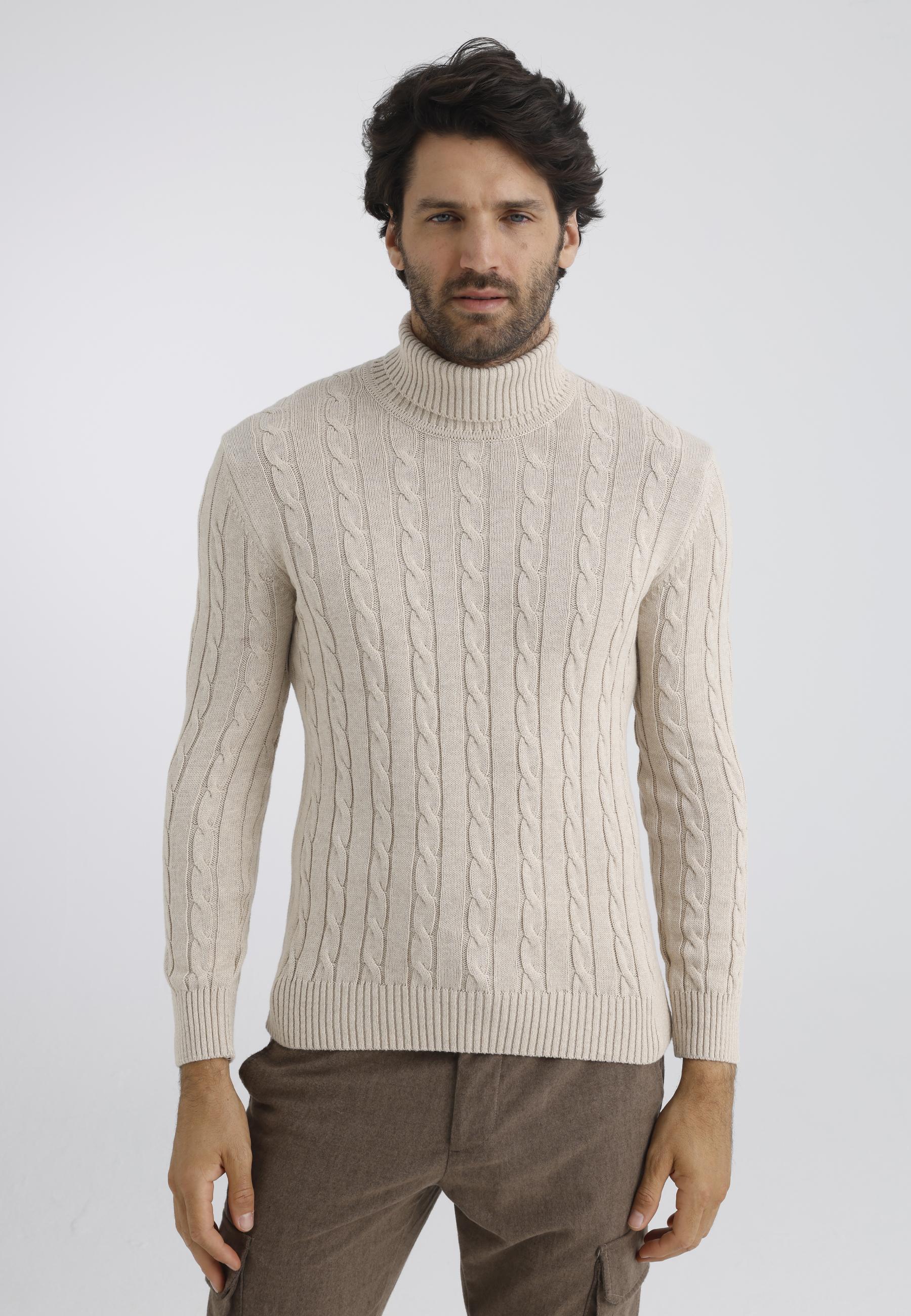Pullover Rollkragenpullover Mit Zopfmuster