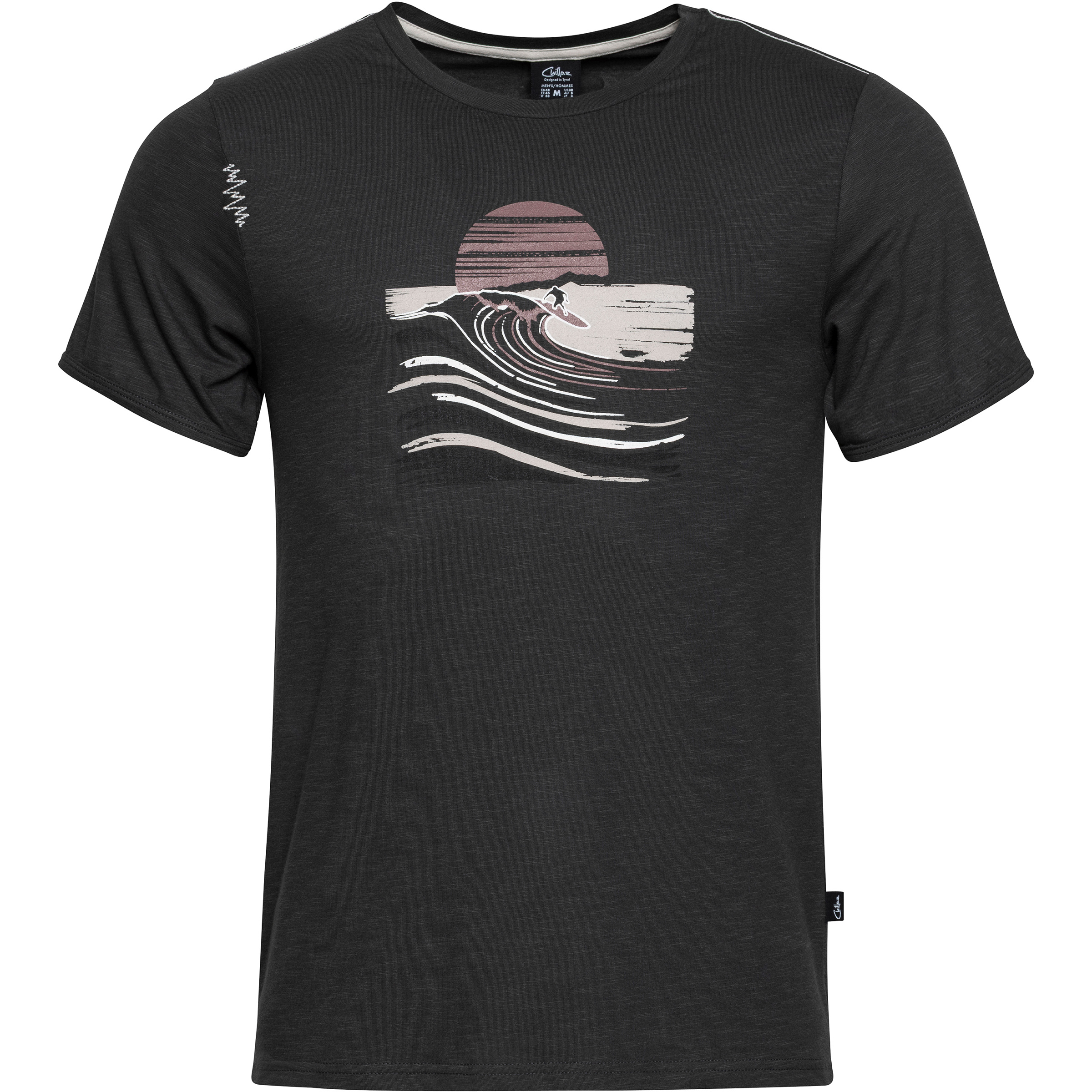 Chillaz Innsbruck Wave Herren T-Shirts schwarz Größe M Bouldern | Lifestyle | Sportklettern Hautfreundlich Lyocell (Tencel)