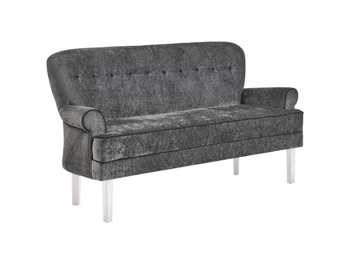 Sitzbank, Grau, 200x91x75 cm, Holz, 3-Sitzer & Mit Rückenlehne, Modern