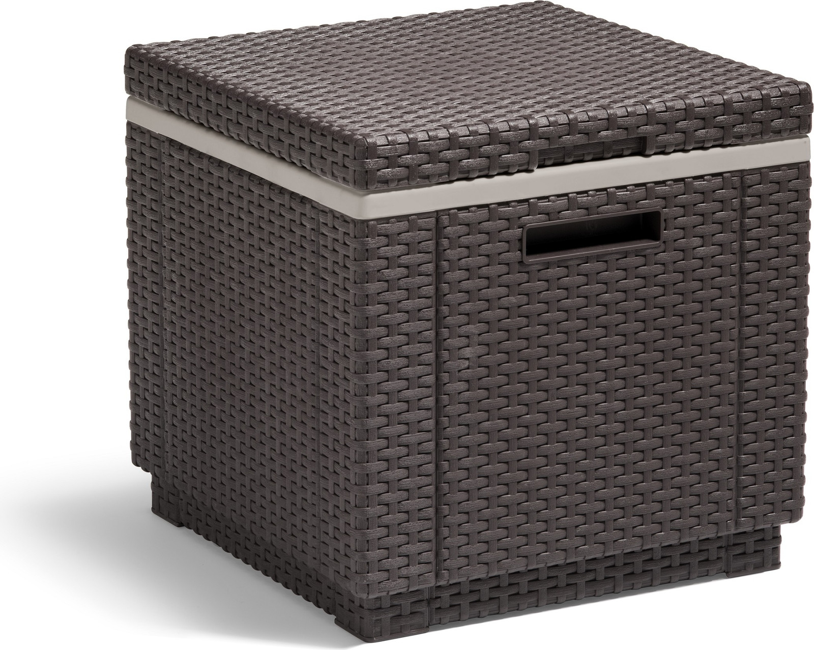Allibert by Keter Ice Cube Koelbox Bruin met Afneembaar Deksel en Dubbelwandige Rattanlook