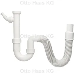 HAAS Röhren-Siphon 2805 DN40/50 flexibel, Spüle, Küche, Geräteanschluss, weiss