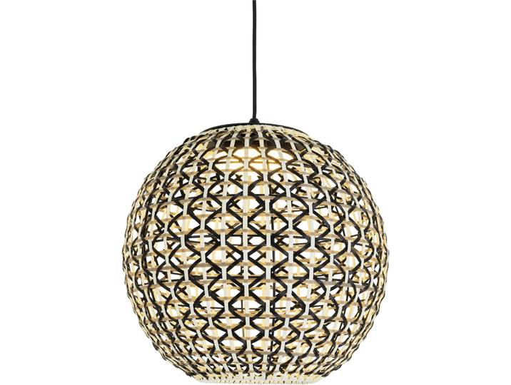 Pendellampe Eliana Natur/Schwarz Kunststoff/Metall 2000 lm B 40 cm - Lichtfarbe: Extra warmweiss