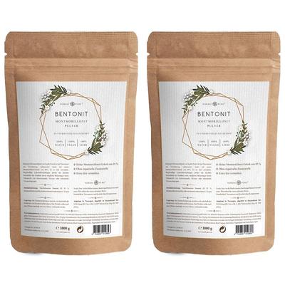 Bentonit Pulver 95% Montmorillonit Nordic Pure 2x 2x500 g