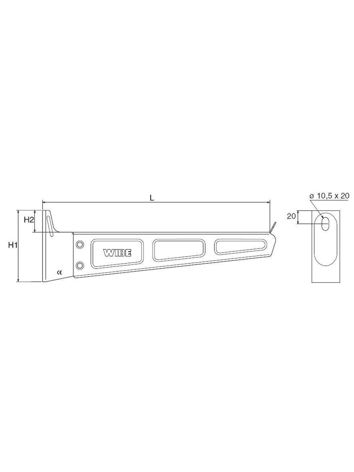 Wibe Cantilever arm 50i-300 pre-galvanized