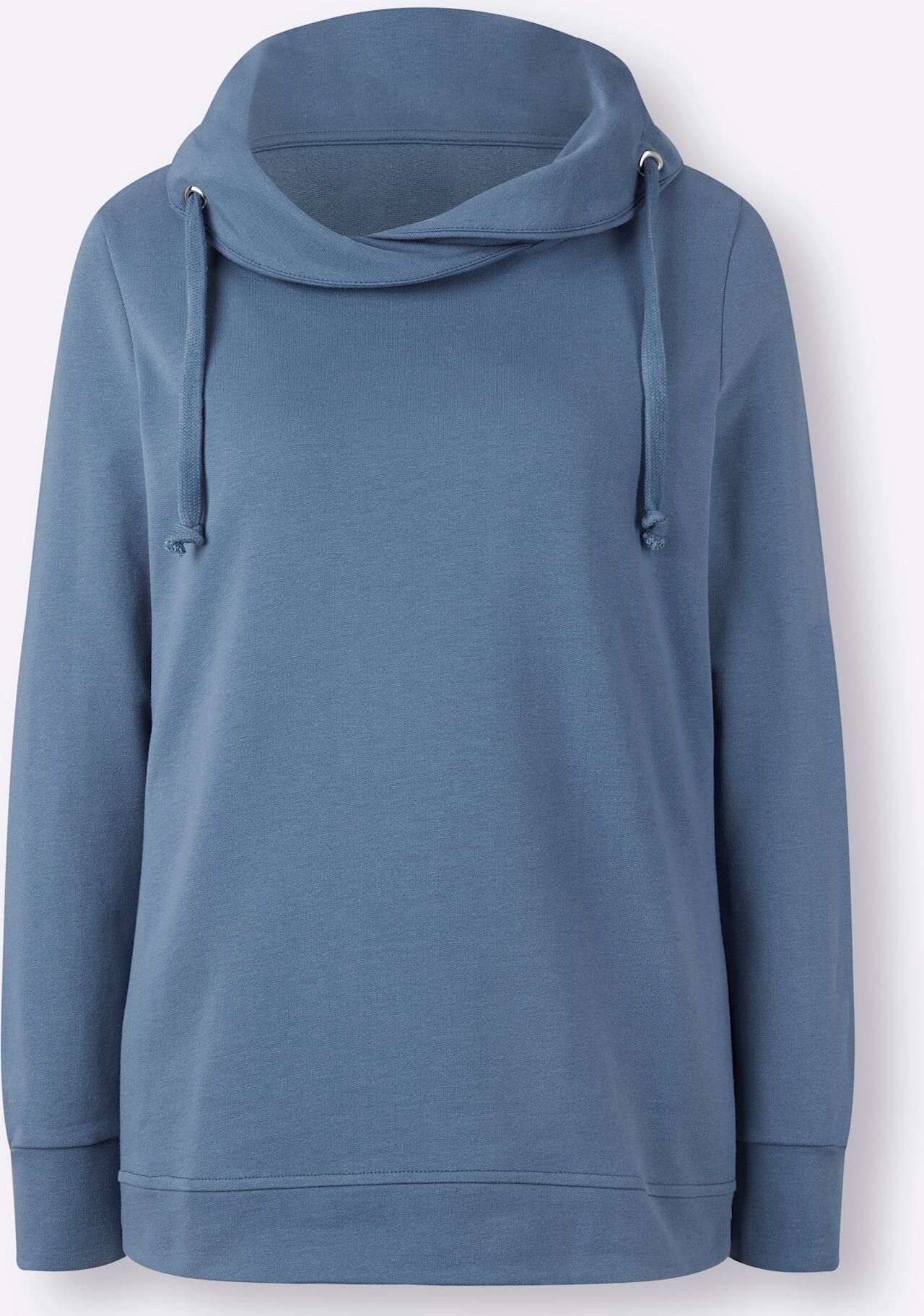 Sweatshirt CASUAL LOOKS, Damen, Gr. 50, blau, 100% Baumwolle, unifarben, Sweatshirts Sweatshirt blau 50