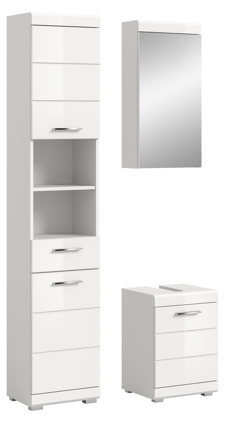 Xonox Badkamercombinatie Scout in hoogglanzwit en wit, B/H/D: 92 x 191 x 34 cm