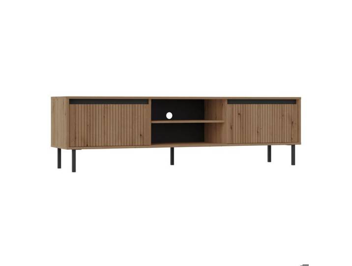 Meuble TV 2 tiroirs - OSAKA - 179 cm - chêne evoke