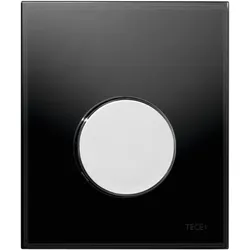 TECEloop Urinal Betätigungsplatte 9242656 Glas schwarz, Taste chrom glänzend