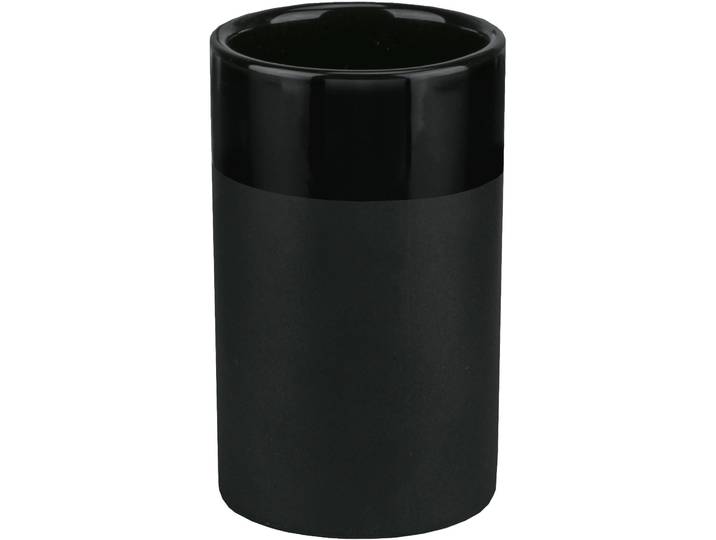 Zahnputzbecher KLEINE WOLKE » Deep« , schwarz, B:6,8cm H:11,2cm L:6,8cm, Keramik, Zahnputzbecher, Zahnputzbecher