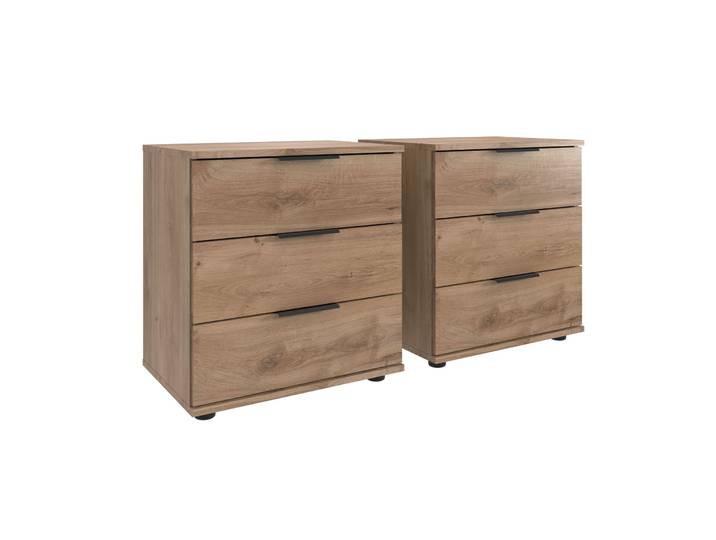 Nachttisch 2er-Set Metaa Plankeneiche Holzwerkstoff B 104 H 58 cm - Nachttisch 2er-Set