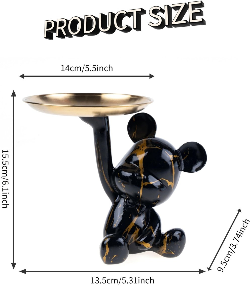 SnelShoppen Abstract Beer Standbeeld Hars Dier Sculptuur Veelkleurig