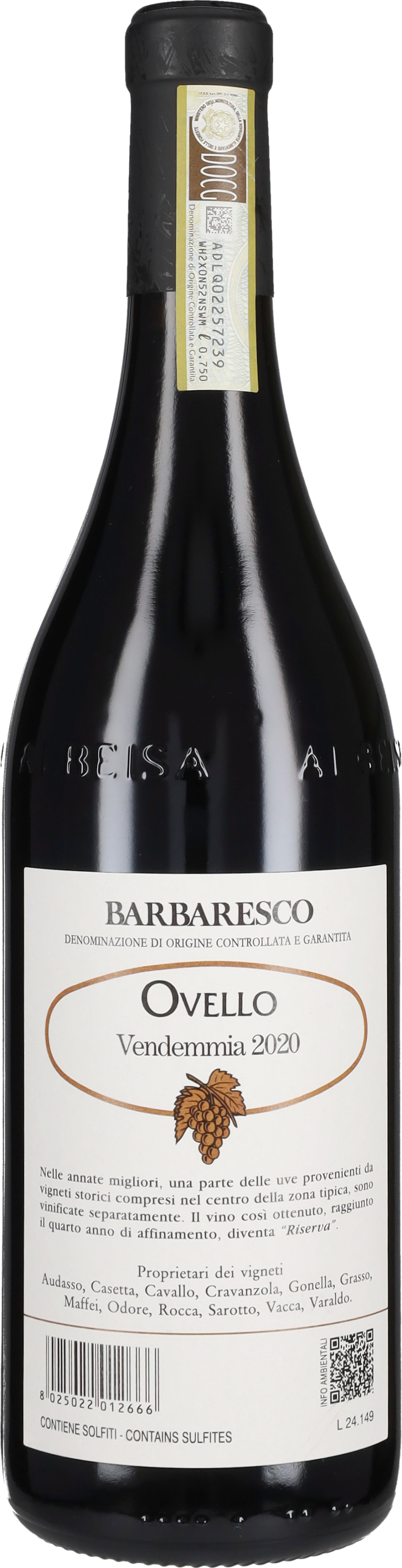 Produttori del Barbaresco Barbaresco Riserva 'Ovello' 2020