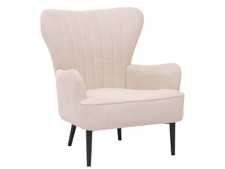 Mendler Lounge-Sessel HWC-K37 Stoff Chenille - Creme-beige