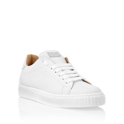 Sneaker PHILIPP PLEIN "Low-Top-Sneaker", Damen, Gr. 35, Normalschaft, weiß (01, weiß), Schuhe Sneaker