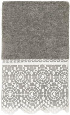 Authentic Hotel and Spa 100% Turkish Cotton Arian Cream Lace Embellished Hand Towel