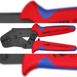 KNIPEX Crimpzange, kurze Bauform, brüniert, für unisolierte offene Steckverbinder (2,8 + 4,8 mm), 195 mm